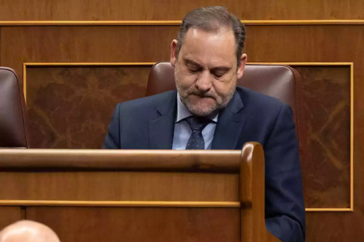 El exministro de Transportes y diputado del PSOE José Luis Ábalos durante una sesión plenaria