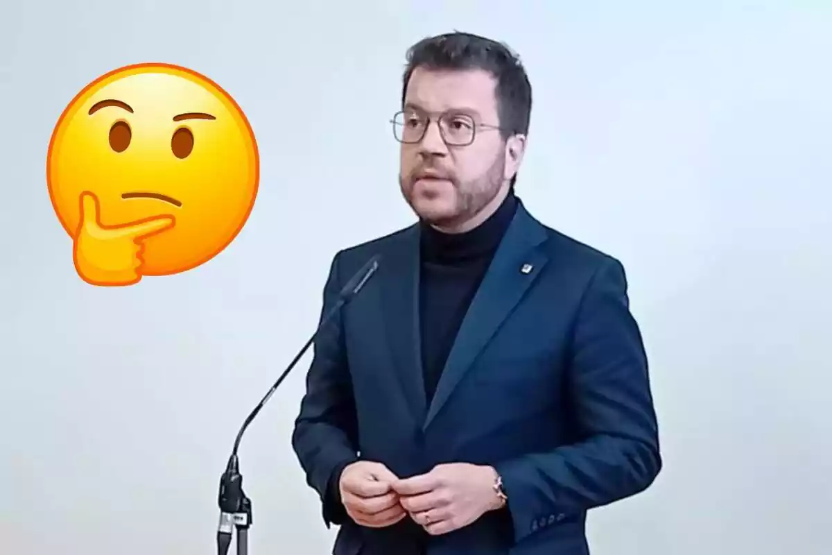 Pere Aragonès con un emoji de duda