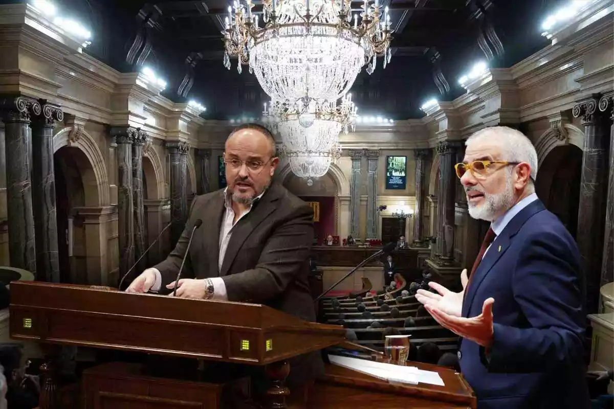 Fotomontaje de Carlos Carrizosa y Alejandro Fernández en el Parlament