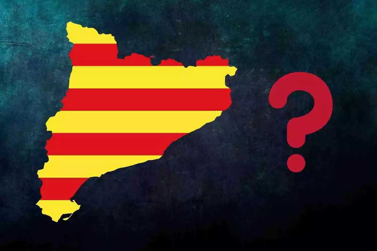 Un mapa de Cataluña con un interrogante