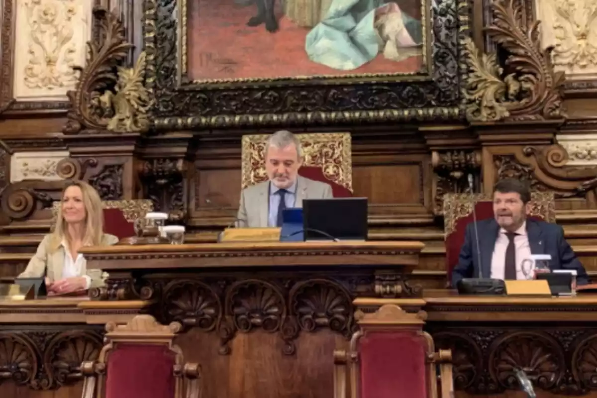 El alcalde de Barcelona, Jaume Collboni, en un momento del Pleno
