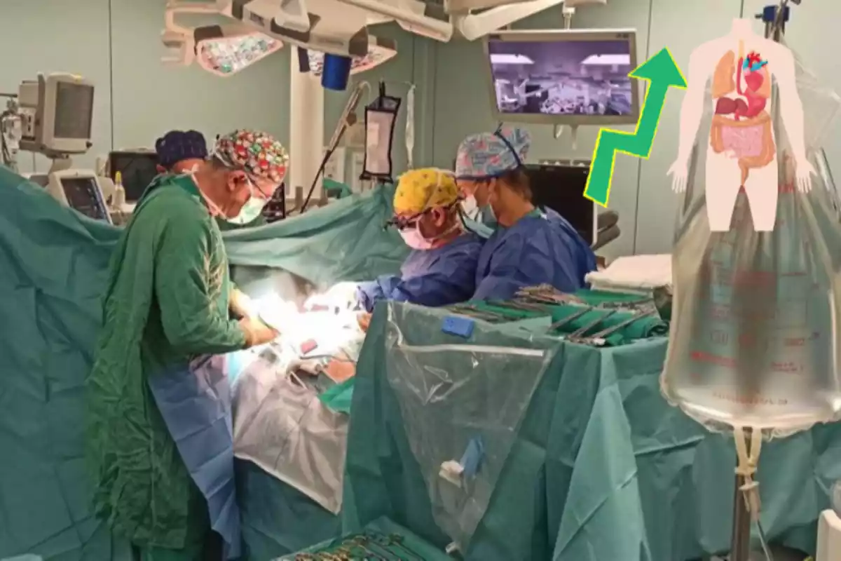 Cirujanos trabajando en un quirófano