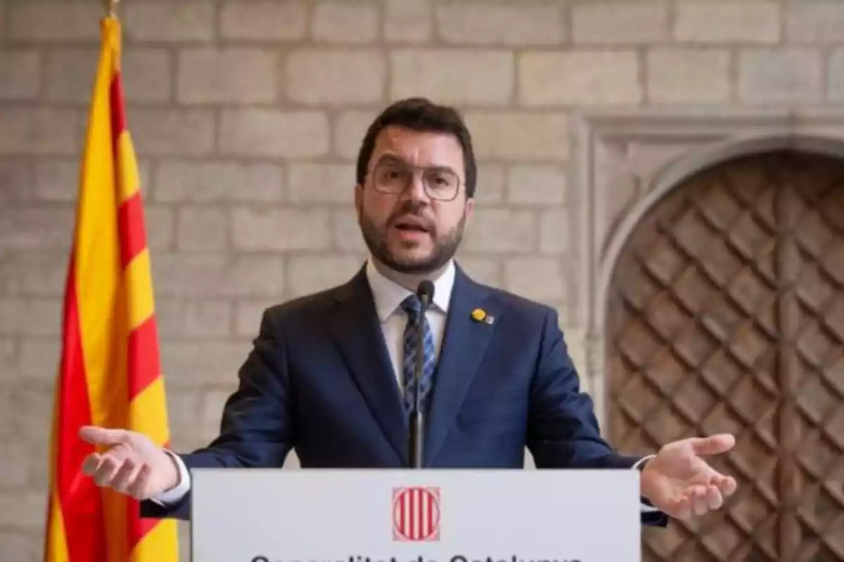 Pere Aragonès, en una intervención desde la Generalitat