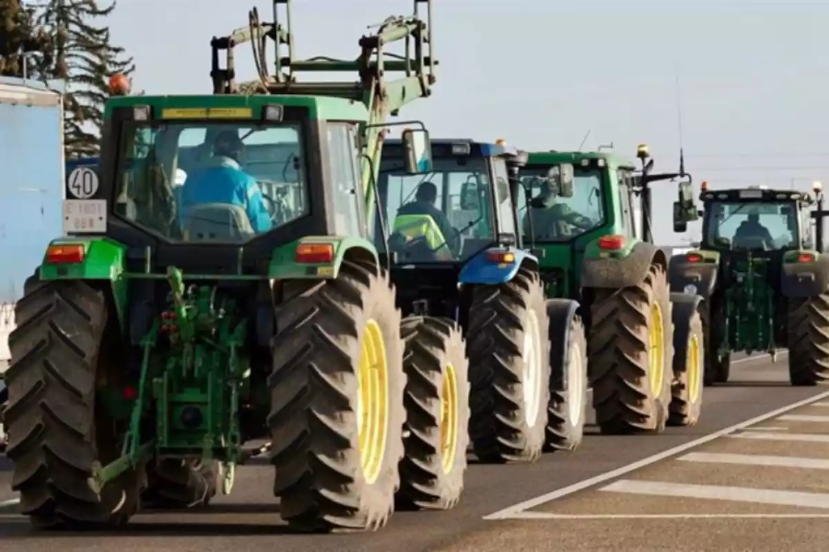 Tractores, en una protesta reciente