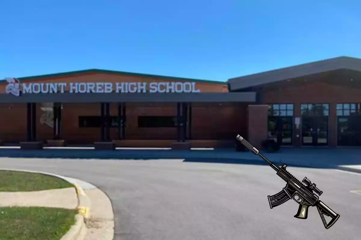 Mount Horeb High School con un rifle