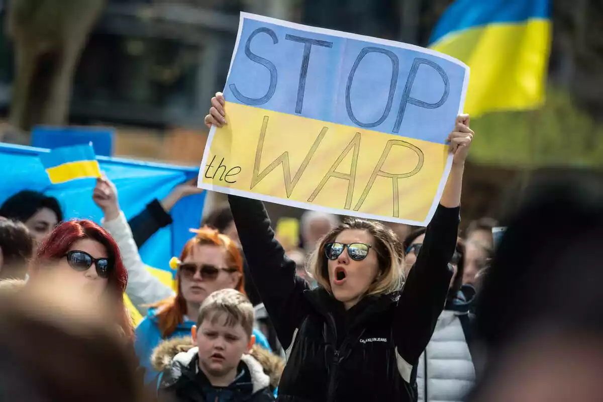 Imagen de archivo de una protesta contra la invasión de Ucrania