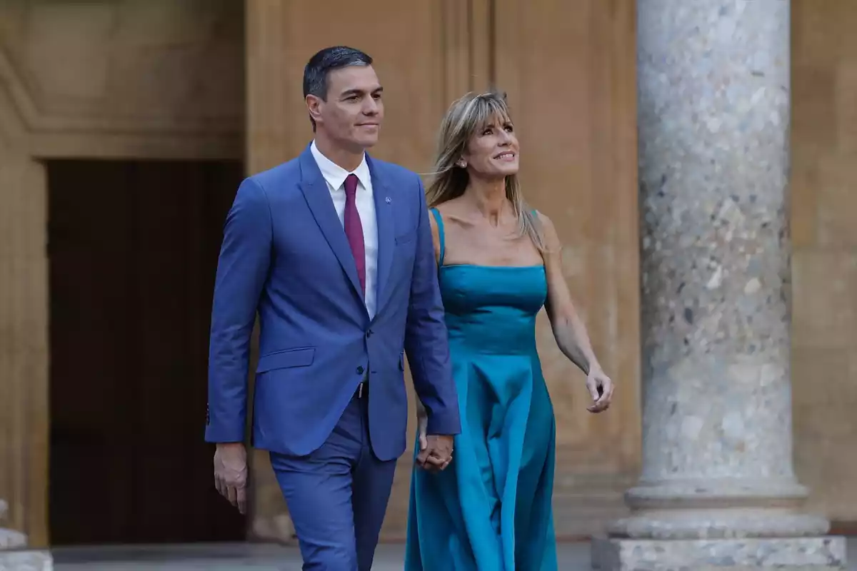 Pedro Sánchez con su mujer Begoña Gómez