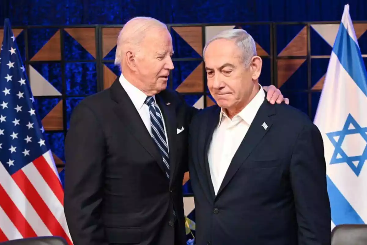 El presidente de Estados Unidos, Joe Biden, junto al primer ministro de Israel, Benjamin Netanyahu, durante una conferencia de prensa conjunta.