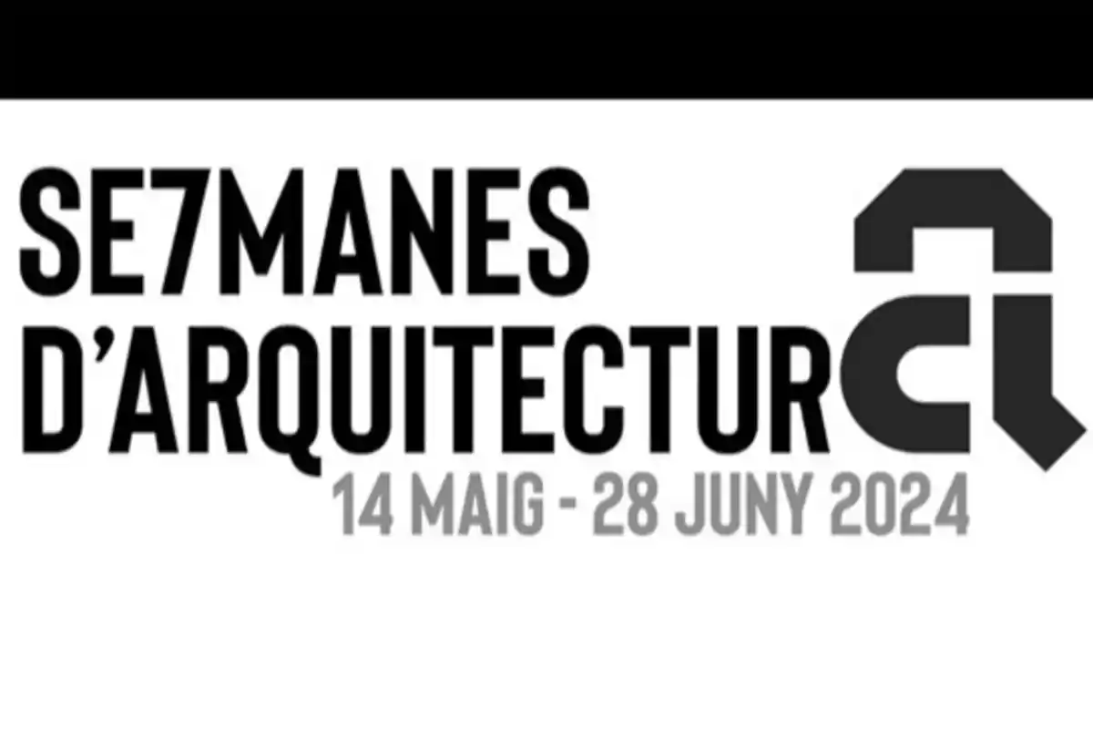 Cartel del evento "7 Setmanes d'Arquitectura" del 14 de mayo al 28 de junio de 2024