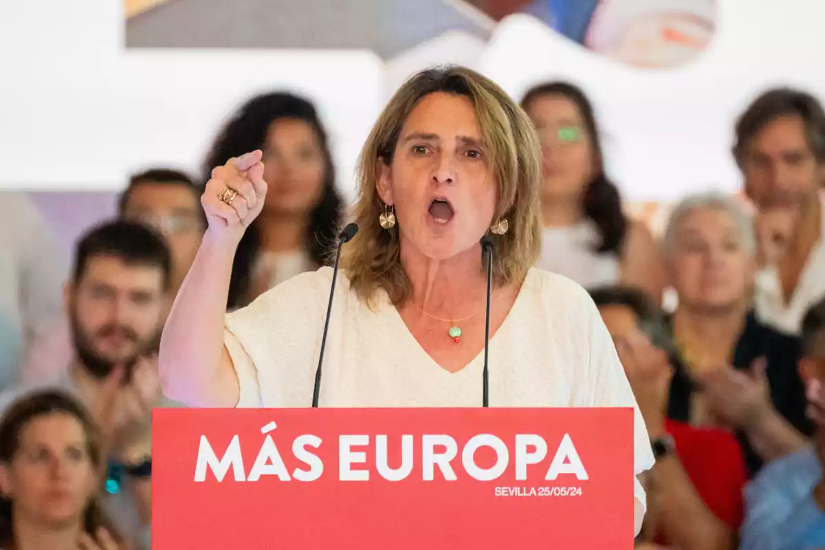 La candidata socialista europea Teresa Ribera, vicepresidenta tercera y ministra para la Transición Ecológica y el Reto Demográfico