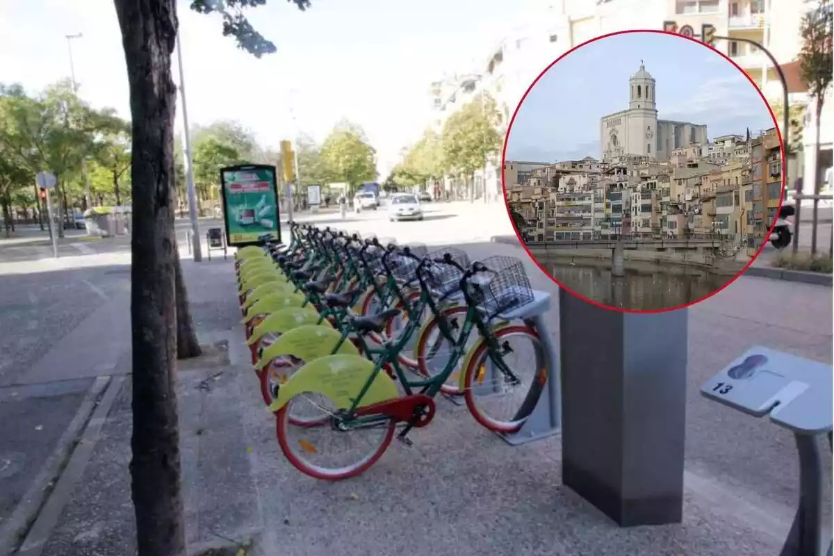 Bicicletas con una imagen de Girona