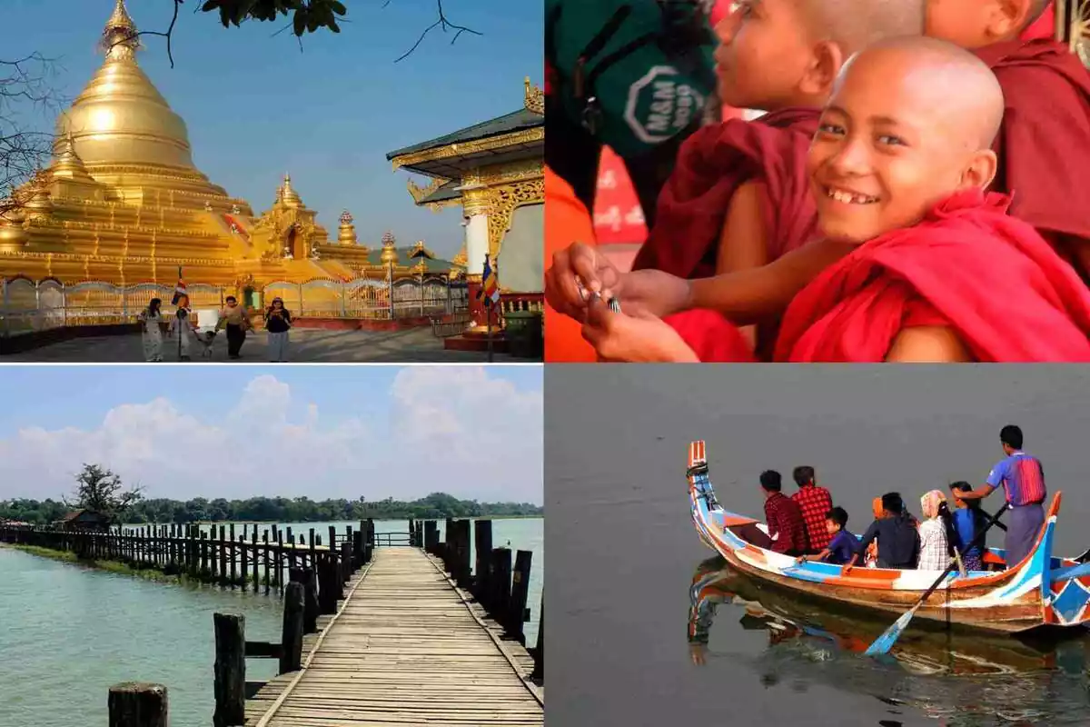 Collage de fotografías de Myanmar