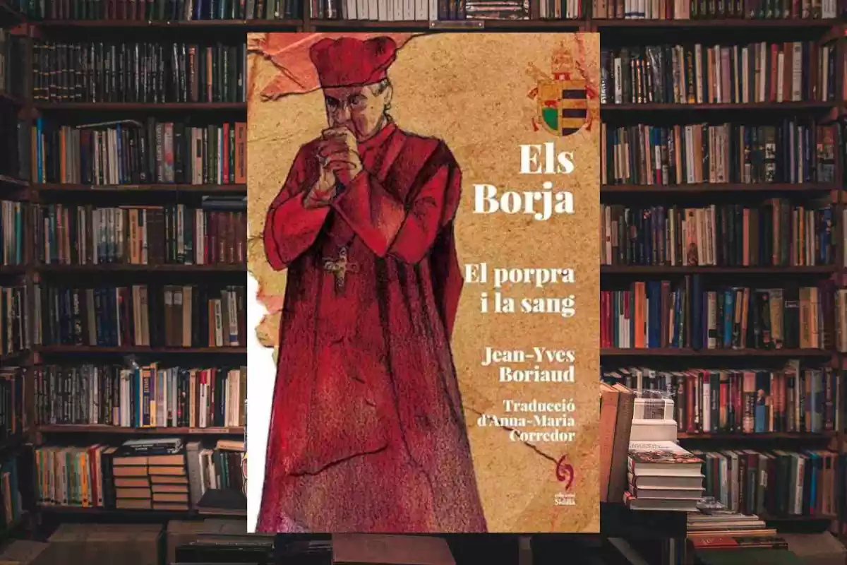 Biblioteca con el libro 'Els Borja'