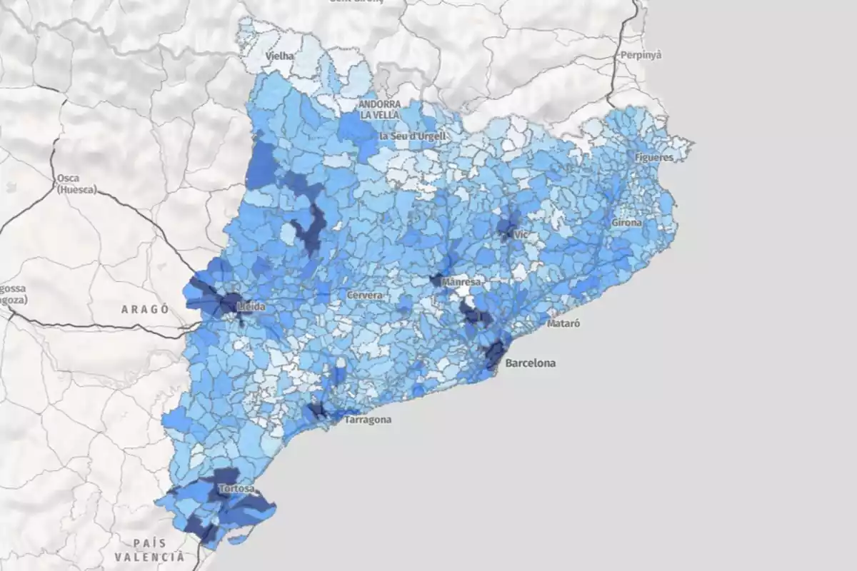Mapa del amianto en Cataluña