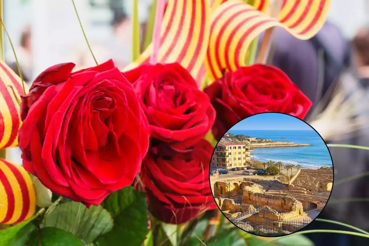 Sant Jordi con una imagen de Tarragona